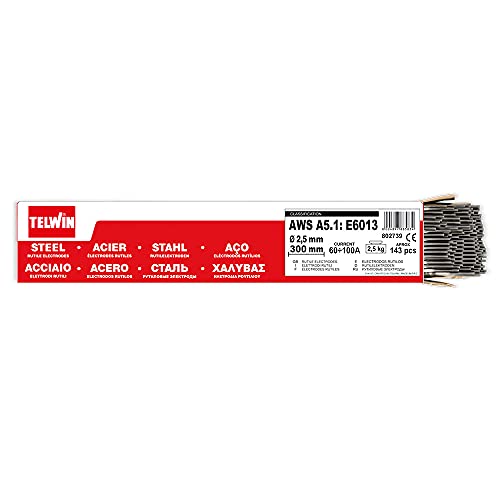 Telwin S.p.A. 802739 Rutilschweißelektroden Durchmesser 2,5 mm, 2,5 Kg, Grau, 143 Stück