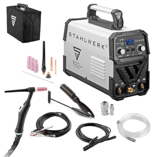 STAHLWERK Schweißgerät 2 in 1 Kombi DC WIG 200 ST IGBT - WIG MMA, 200 Ampere, HF-Zündung, Hotstart, Anti-Stick, für...