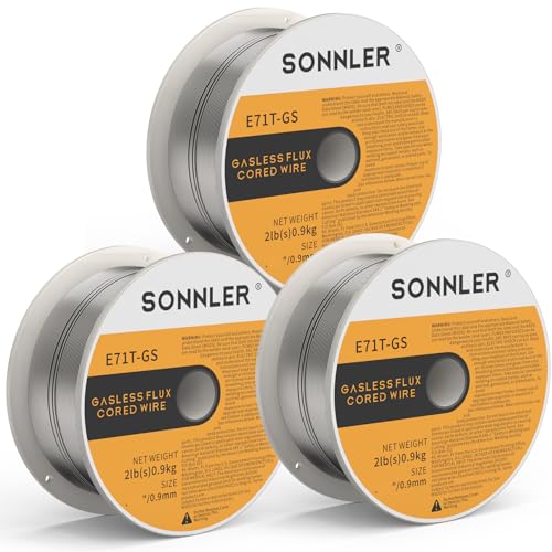 3 Rollen 0,9mm 1KG Fülldraht MIG MAG Schweißdraht für Schweißgerät ohne Gas, D100 Drahtrolle mit 20mm Dorn für...