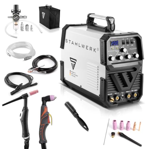 STAHLWERK Schweißgerät 3 in 1 Kombi AC/DC WIG 200 Plasma ST IGBT - WIG & MMA bis 200 A, Plasmaschneiden bis 50 A,...