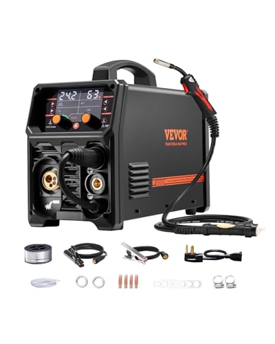 VEVOR Pro MIG-Schweißgerät, 250 Ampere Pluse MIG-Schweißer, 5-in-1 Synergie-Welder Gasloses MIG, Gas-MIG, MMA,...