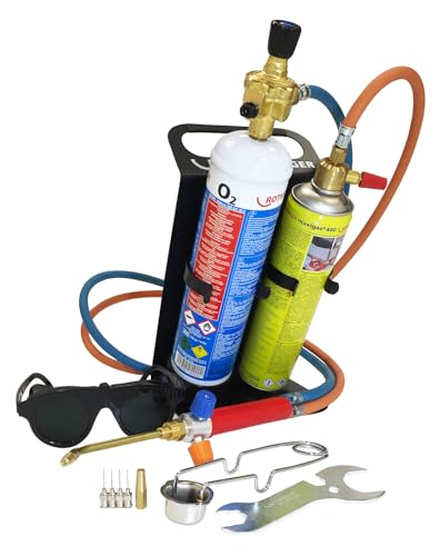 ROTHENBERGER Industrial Autogenschweiß- und Hartlötgerät Roxy Kit Plus, inkl. 1 x Sauerstoffeinwegflasche 110bar-930...