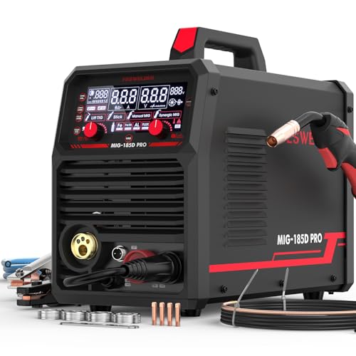 YESWELDER 185A MIG MAG Schutzgas Schweißgerät, Fülldraht MIG/Gas MIG/Spulenpistole MIG/Lift TIG/Stick 6 in 1...