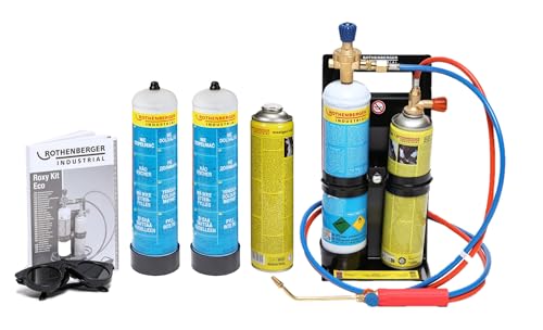 ROTHENBERGER Industrial Autogenschweiß- und Hartlötgerät Roxy Kit Eco, inkl. 3 x Sauerstoffeinwegflasche 110bar-930...