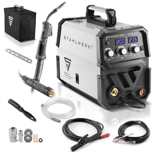 STAHLWERK MIG MAG 200 ST IGBT - MIG MAG Schutzgas Schweißgerät mit 200 Ampere, FLUX Fülldraht geeignet, mit MMA...