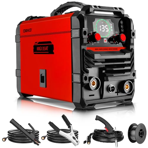 MIG Elektroden Schweißgerät 135A 220V: DEKO 3-in-1 Fülldraht Schweißgerät ohne Gas, MIG/MMA/Lift TIG, Interver...