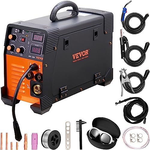 VEVOR MIG/MMA/TIG 3 in 1 Schweißgerät 50–250A Fülldrahtschweißen(0,8 mm & 1 mm) IGBT-Technologie 2,2–12m/min...